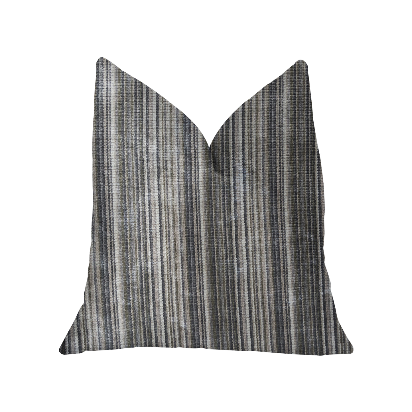 Plutus New Hampton Ivory and Blue Luxury Throw Pillow