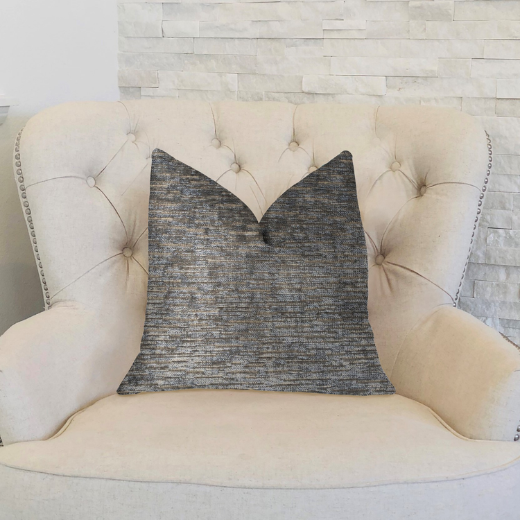 Plutus Drizzling Mist Gray Luxury Throw Pillow
