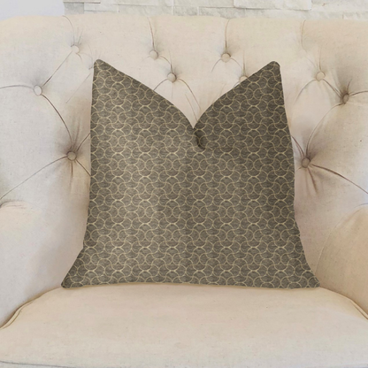 Plutus Belizzi Gray and Beige Luxury Throw Pillow