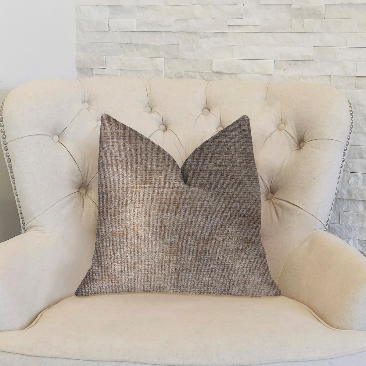 Plutus Monroe Bisque Beige Luxury Throw Pillow