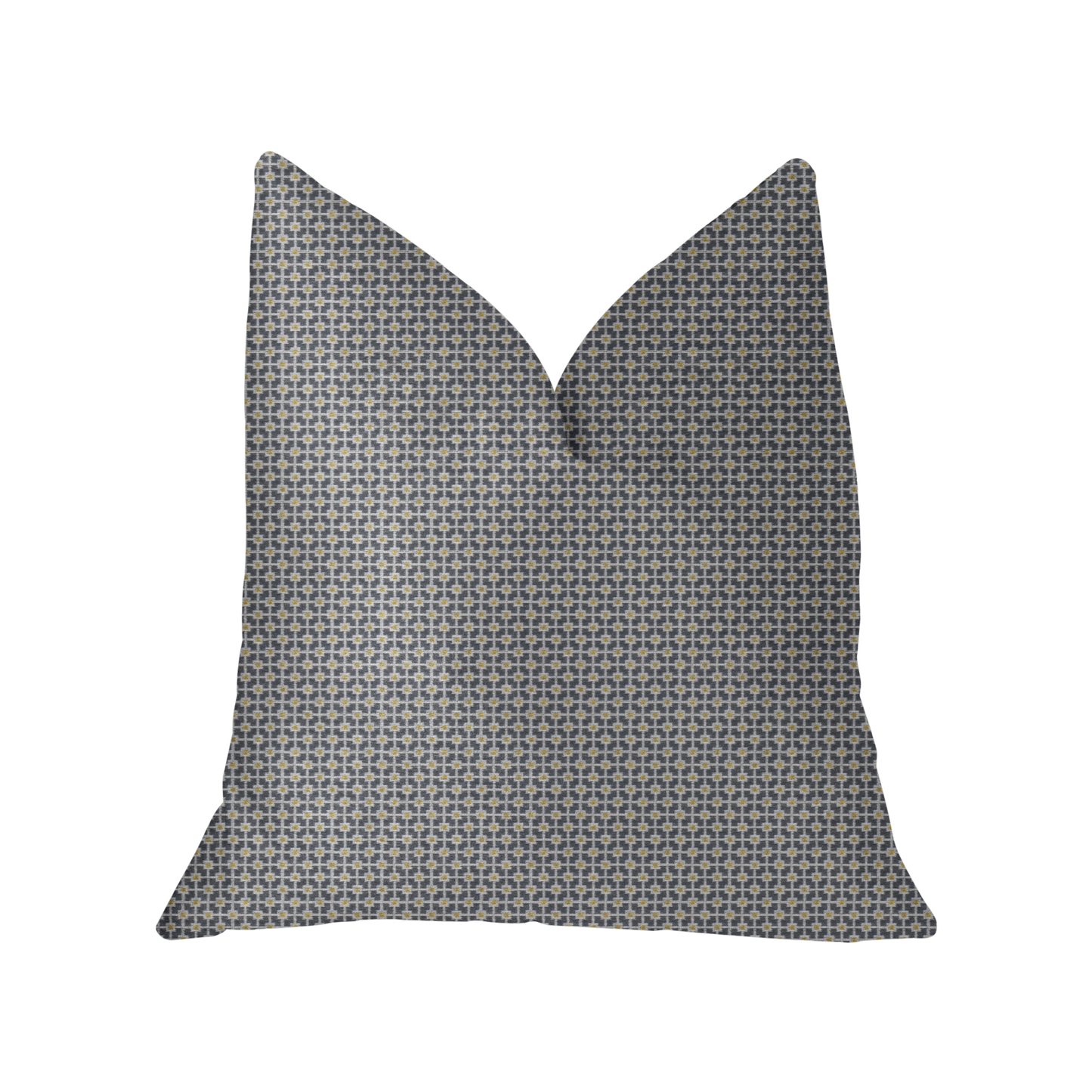 Plutus Mosaic Gray and Beige and Gold Luxury Throw Pillow