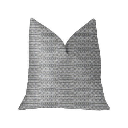 Plutus Deluxe Rockland Beige and Silver Luxury Throw Pillow