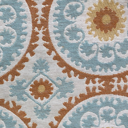 Plutus Sunset Cottage Orange, Blue and Ivory Luxury Throw Pillow