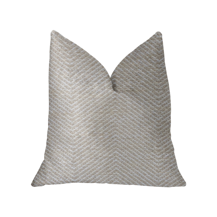 Plutus Plainville Beige Luxury Throw Pillow
