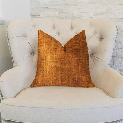 Plutus Marmalade Brown and Gold Luxury Throw Pillow