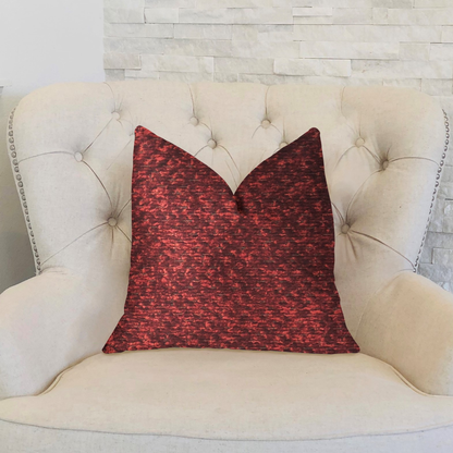 Plutus Hibiscus Burgundy Red Luxury Throw Pillow