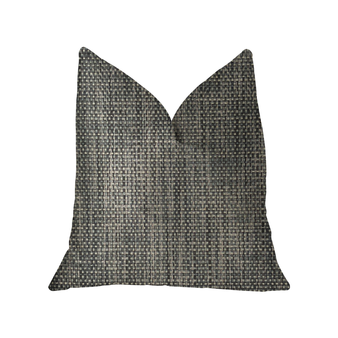 Plutus Bluejay Cayne Blue and Gray Luxury Throw Pillow