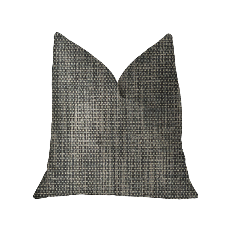 Plutus Bluejay Cayne Blue and Gray Luxury Throw Pillow