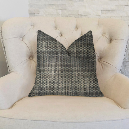 Plutus Bluejay Cayne Blue and Gray Luxury Throw Pillow