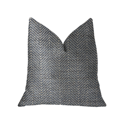 Plutus Amalfi Blue and Ivory Luxury Throw Pillow