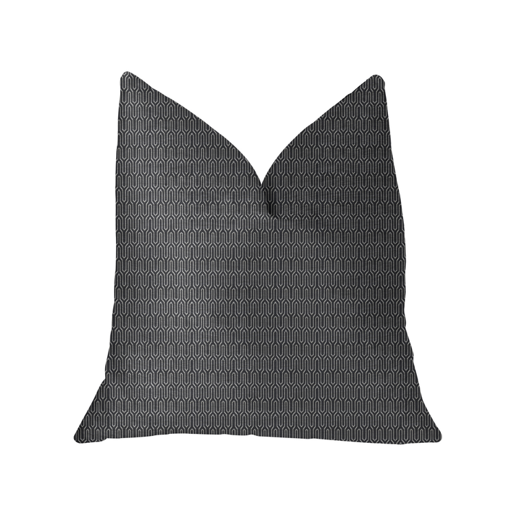 Plutus Milan Flare Black and Beige Luxury Throw Pillow
