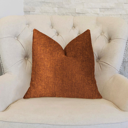 Plutus Burnt Cedar Orange Luxury Throw Pillow