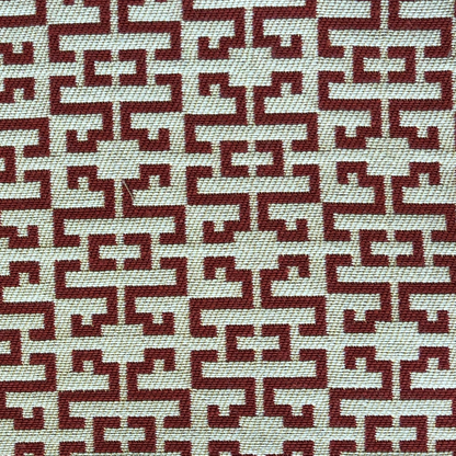 Plutus Viva Red Link Red and Beige Luxury Throw Pillow
