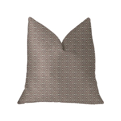 Plutus Viva Red Link Red and Beige Luxury Throw Pillow