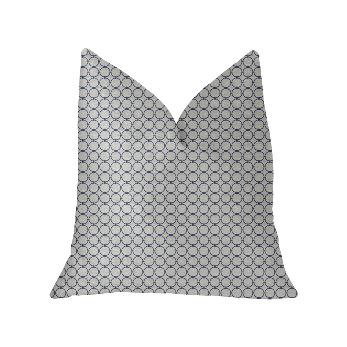 Plutus Object Lens Blue and Beige Luxury Throw Pillow
