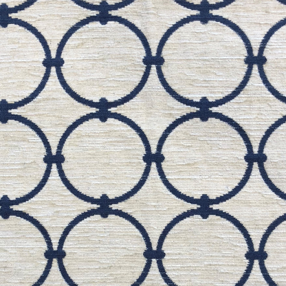 Plutus Object Lens Blue and Beige Luxury Throw Pillow