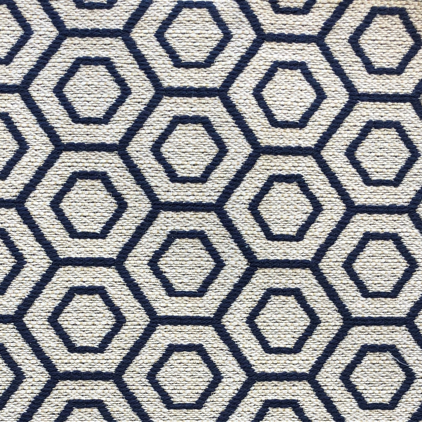 Plutus Myriad Hexagon Blue and Beige Luxury Throw Pillow