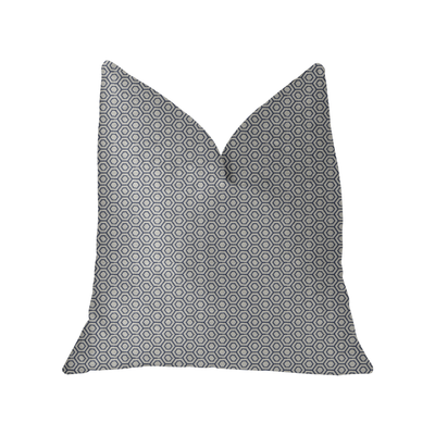 Plutus Myriad Hexagon Blue and Beige Luxury Throw Pillow