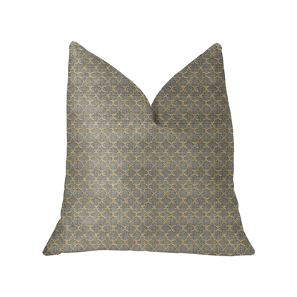 Plutus Golden Clove Blue and Beige Luxury Throw Pillow