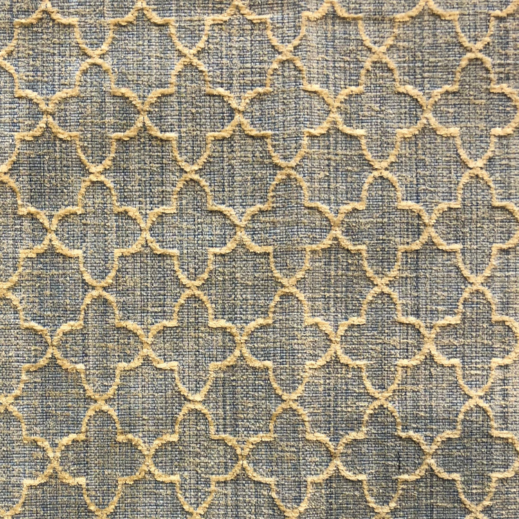 Plutus Golden Clove Blue and Beige Luxury Throw Pillow