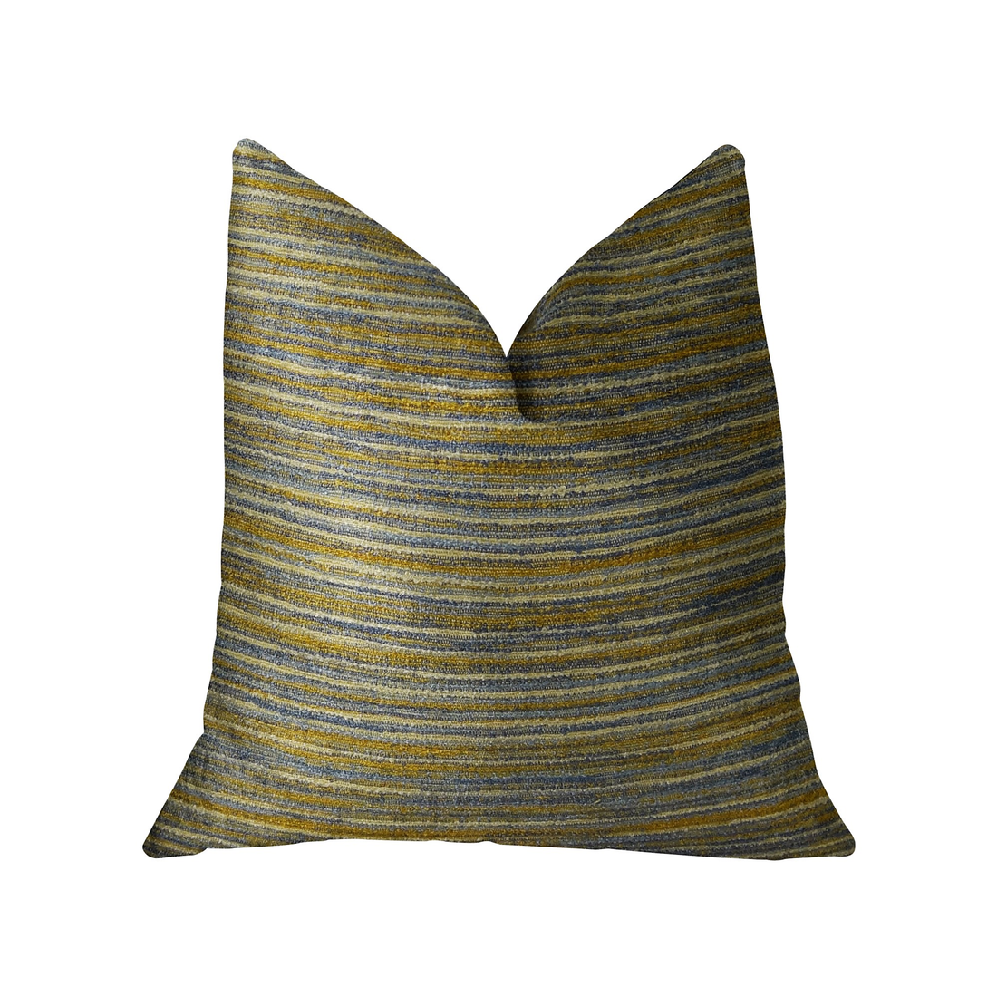 Plutus Vermont Blue and Taupe Handmade Luxury Pillow