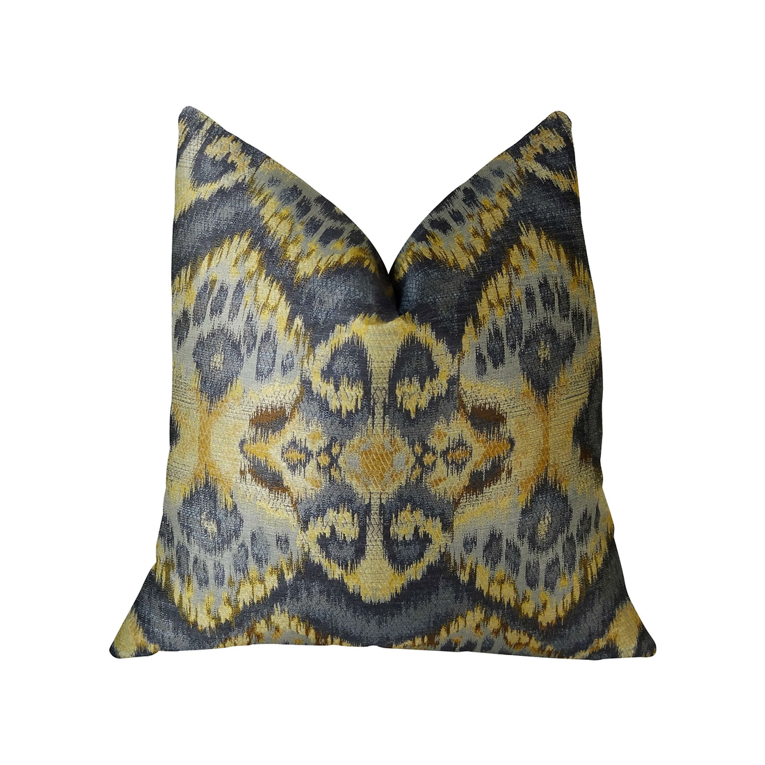 Plutus Sacred Pixie Blue Navy and Taupe Handmade Luxury Pillow
