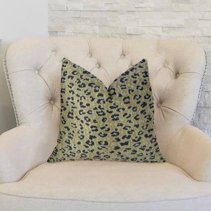 Plutus Cheetah Spots Cream and Black Handmade Luxury Pillow