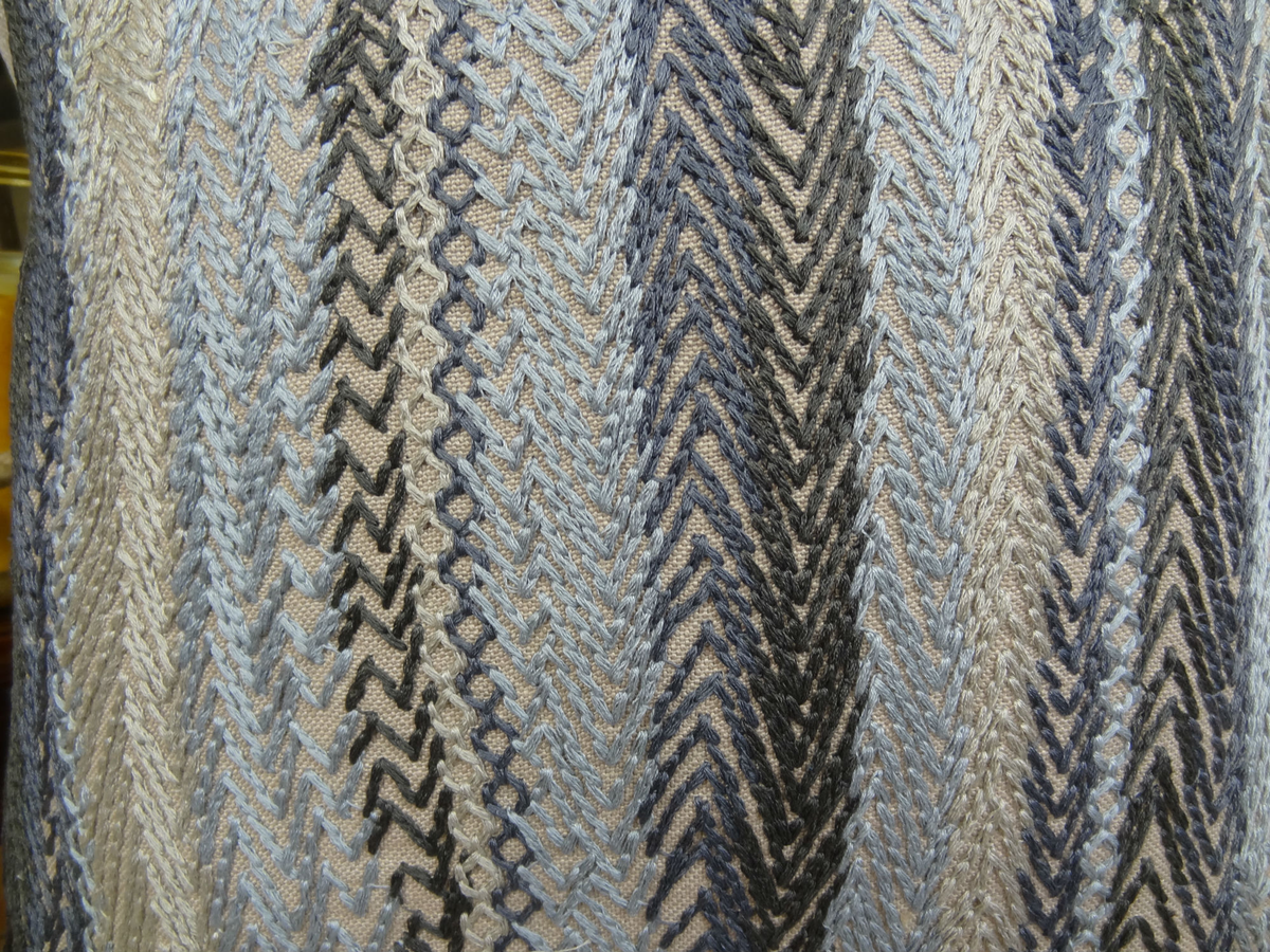 Plutus Blue Gate Gray Blue and Taupe Handmade Luxury Pillow