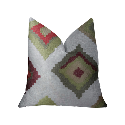 Plutus Earth Crust White Green and Red Handmade Luxury Pillow