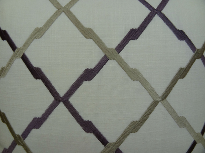Plutus Valencia White Purple and Taupe Handmade Luxury Pillow