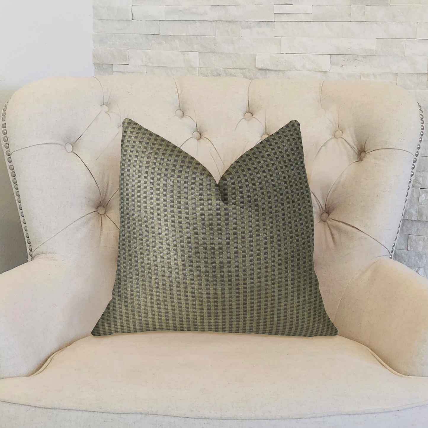 Plutus Bellevue Brown Handmade Luxury Pillow