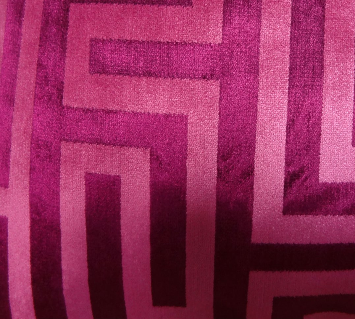 Plutus Velvet Maze Fuchsia Handmade Luxury Pillow