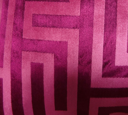 Plutus Velvet Maze Fuchsia Handmade Luxury Pillow