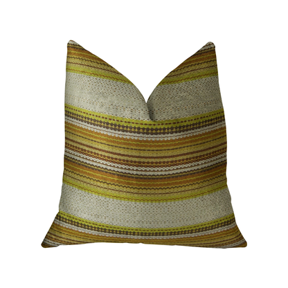 Plutus Lexington Park Cream Green and Brown Handmade Luxury Pillow