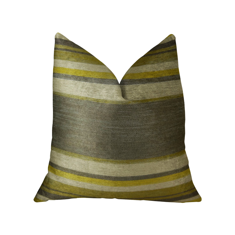 Plutus Olive and Fig Gray Citrine and Ivory Handmade Luxury Pillow