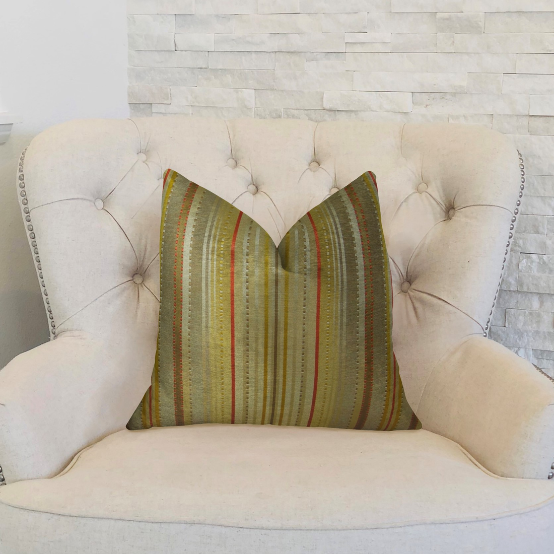 Plutus Macedonia Gold Red and Silver Handmade Luxury Pillow
