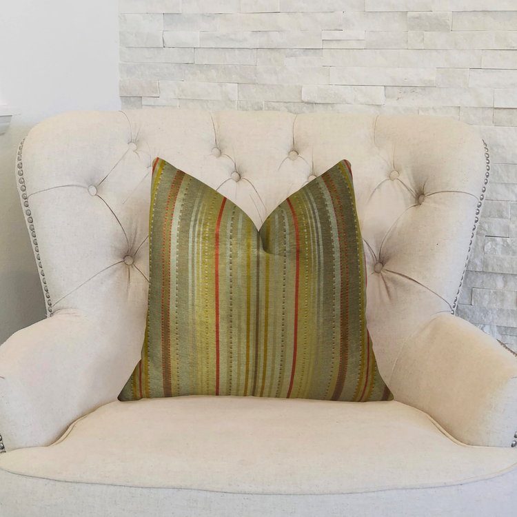 Plutus Macedonia Gold Red and Silver Handmade Luxury Pillow