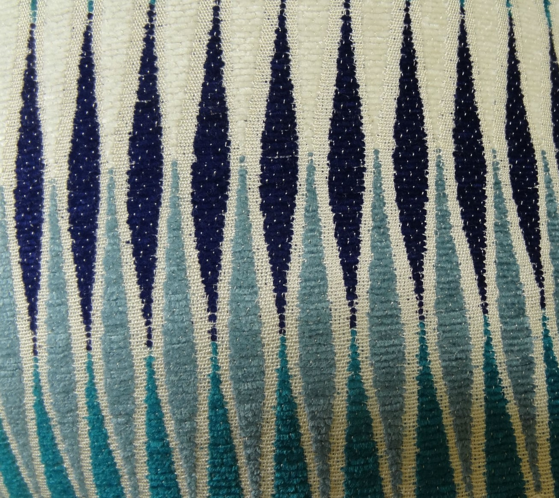 Plutus Wavering Blues Navy Blue and White Handmade Luxury Pillow