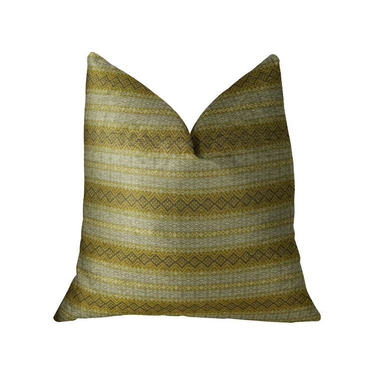 Plutus Bridge Cliff Taupe and Gray Handmade Luxury Pillow