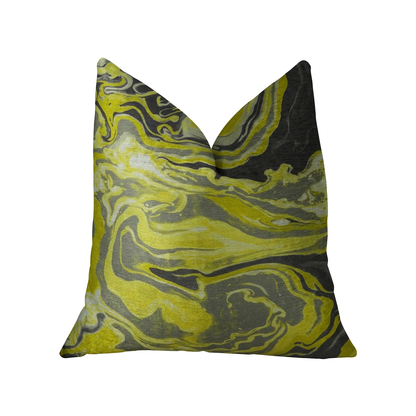 Plutus Marble Onyx Yellow Gray and Black Handmade Luxury Pillow