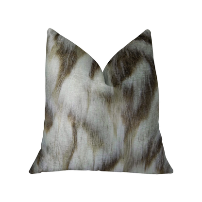 Plutus Tibet Fox Ivory Beige Faux Fur Throw Pillow