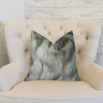 Plutus Tibet Fox Ivory Beige Faux Fur Throw Pillow