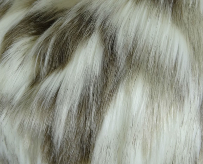 Plutus Tibet Fox Ivory Beige Faux Fur Throw Pillow
