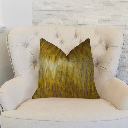 Plutus Golden Spirit Wolf Light and Dark Brown Handmade Luxury Pillow