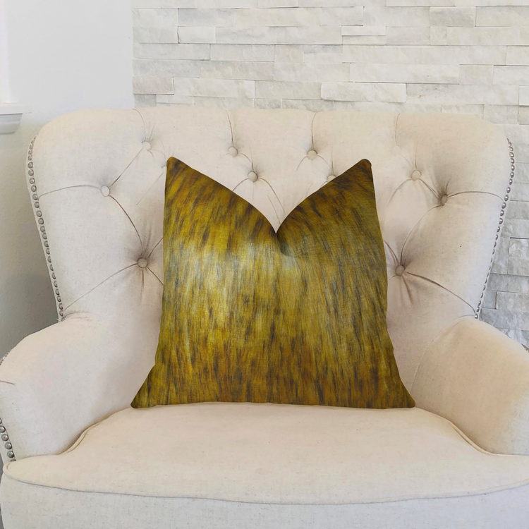 Plutus Golden Spirit Wolf Light and Dark Brown Handmade Luxury Pillow