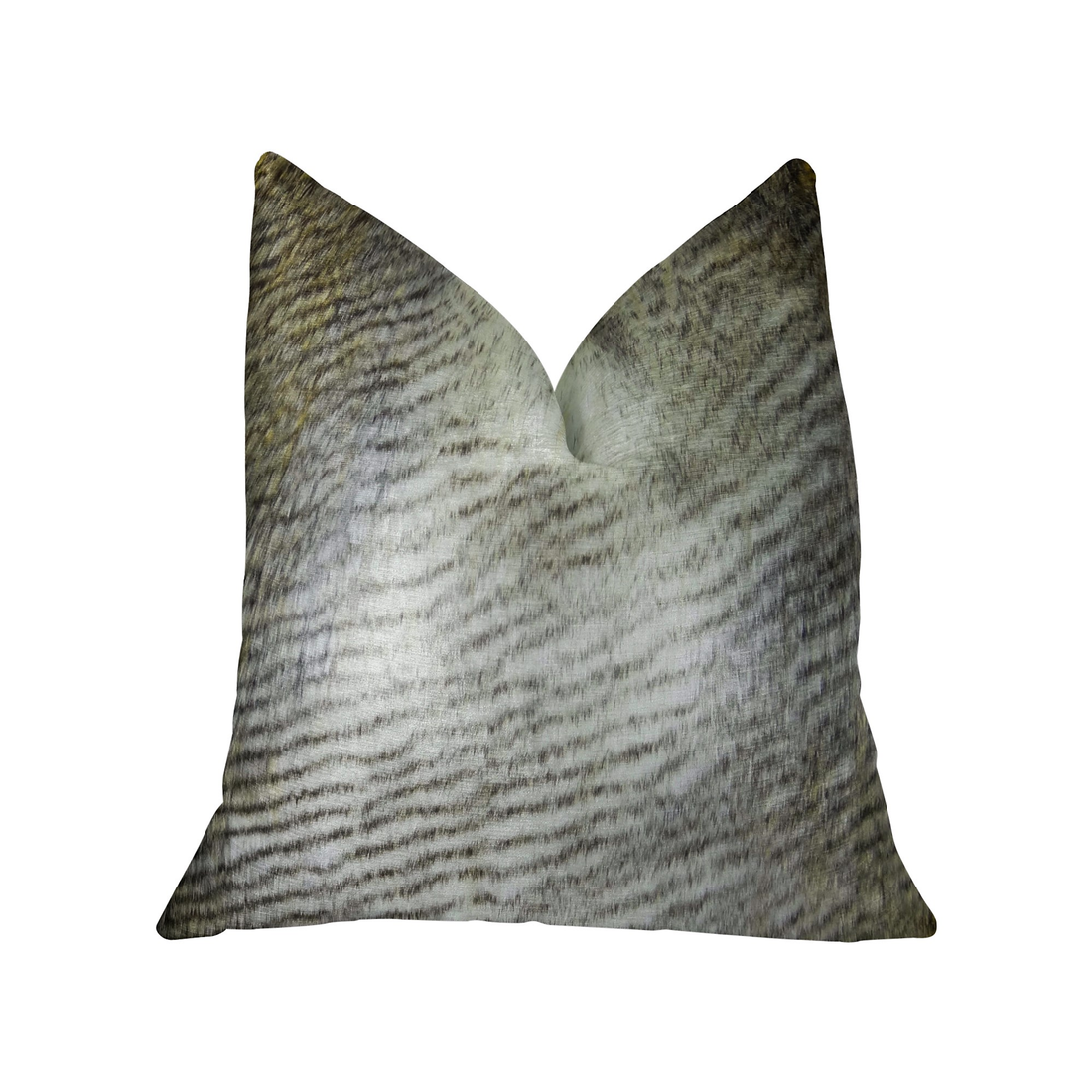 Plutus Alaskan Hawk White Gray Faux Fur Throw Pillow