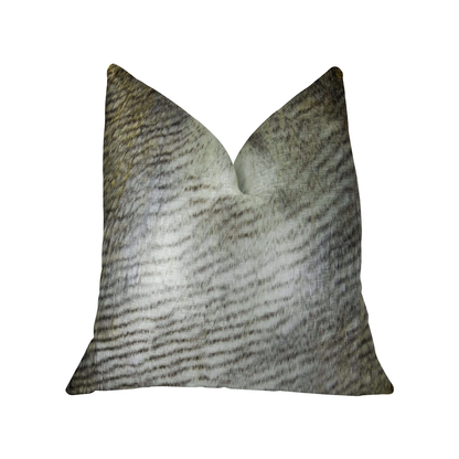 Plutus Alaskan Hawk White Gray Faux Fur Throw Pillow
