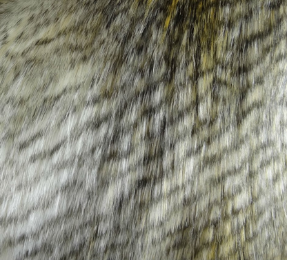 Plutus Alaskan Hawk White Gray Faux Fur Throw Pillow