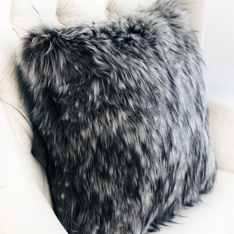 Plutus Siberian Husky Faux Fur Luxury Throw Pillow