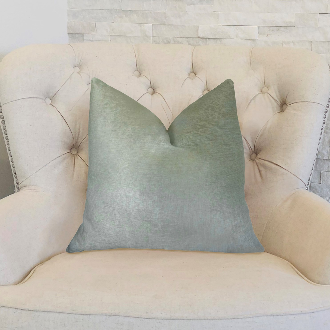 Plutus Arctic Fox White Ivory Faux Fur Throw Pillow